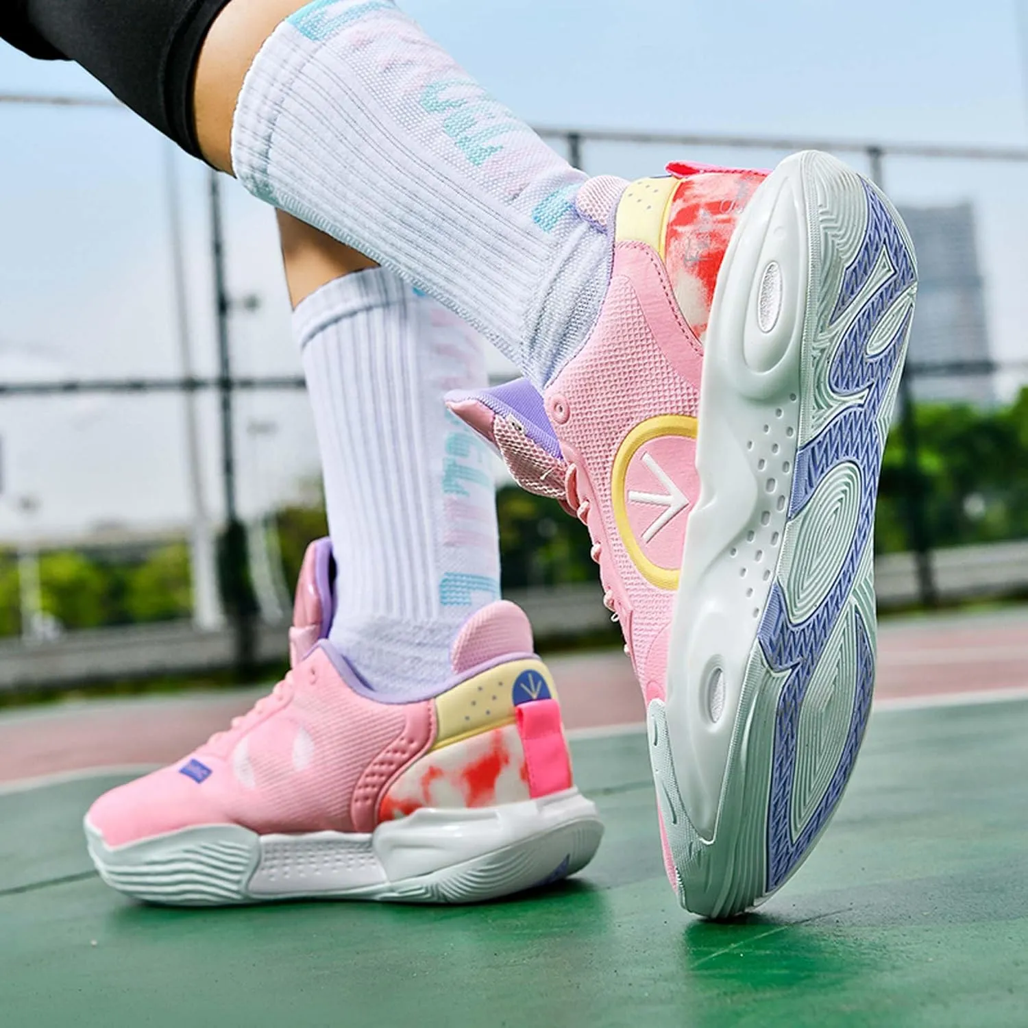 Mens Womens Basketball Shoes Lightweight Wear Resistant Comfortable Breathable Sneakers