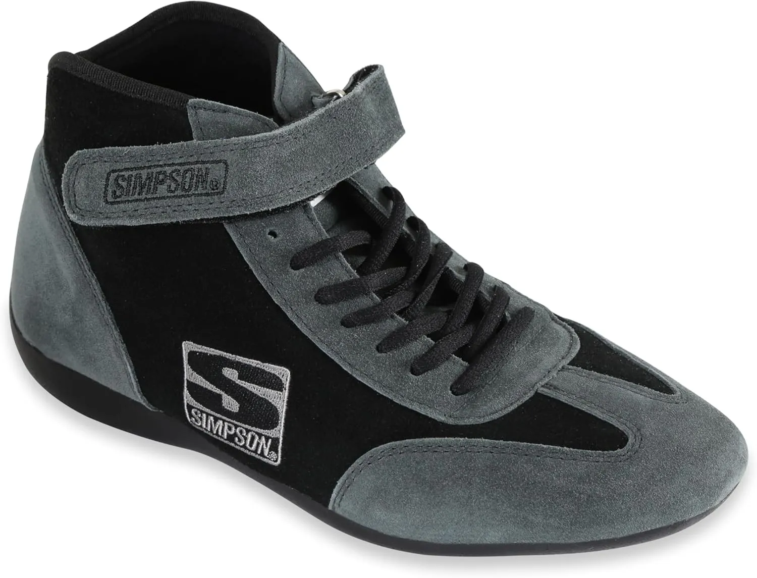 MT105BK Driving Shoe - Fusion - Mid-Top - SFI 3.3/5 - Suede Outer - Nomex Inner - Black/Gray - 10.5 Mens / 12 Womens - Pair