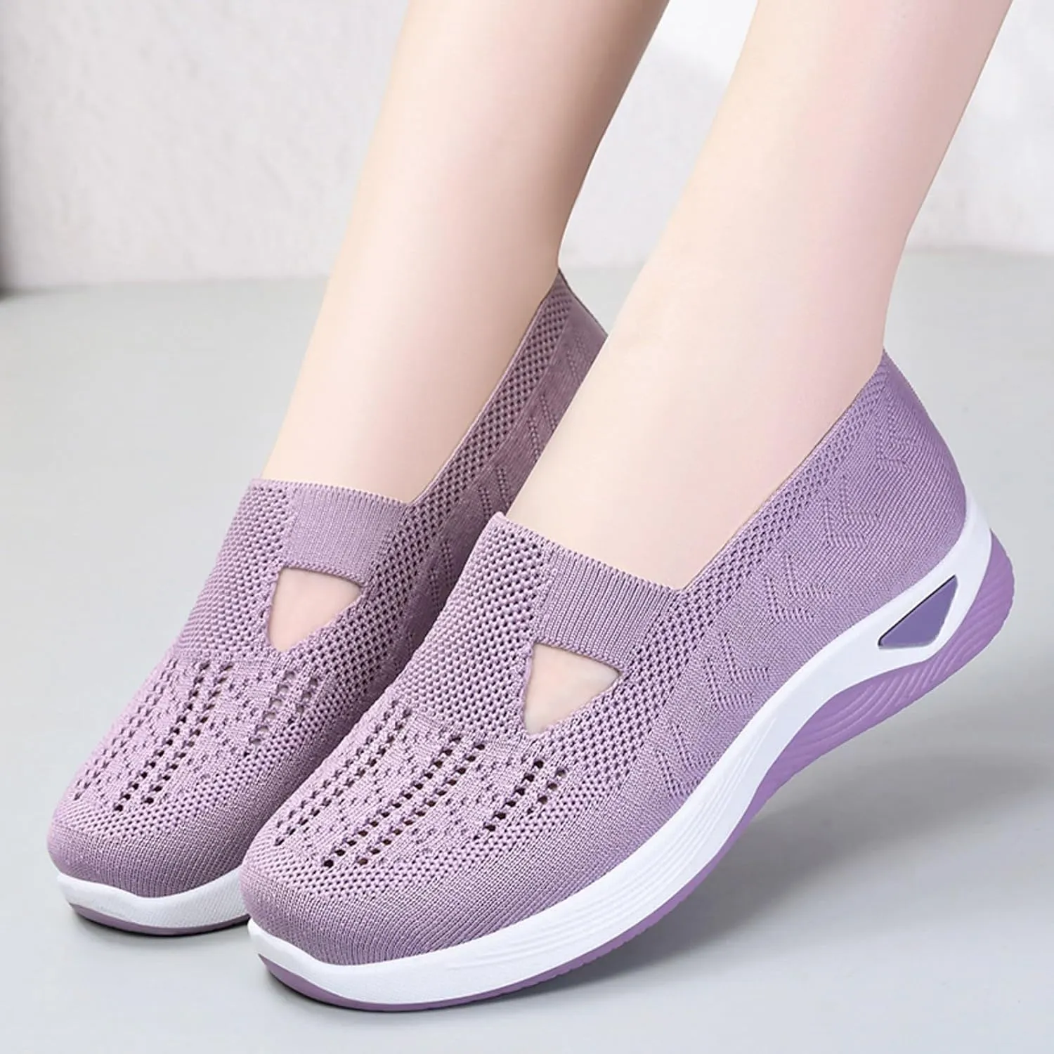 Orthopedic Casual Sneakers for Women Slip On Walking Shoes with Arch Support Comfortable Loafers Plantar Fasciitis Relief Foot Heel Pain Diabetic