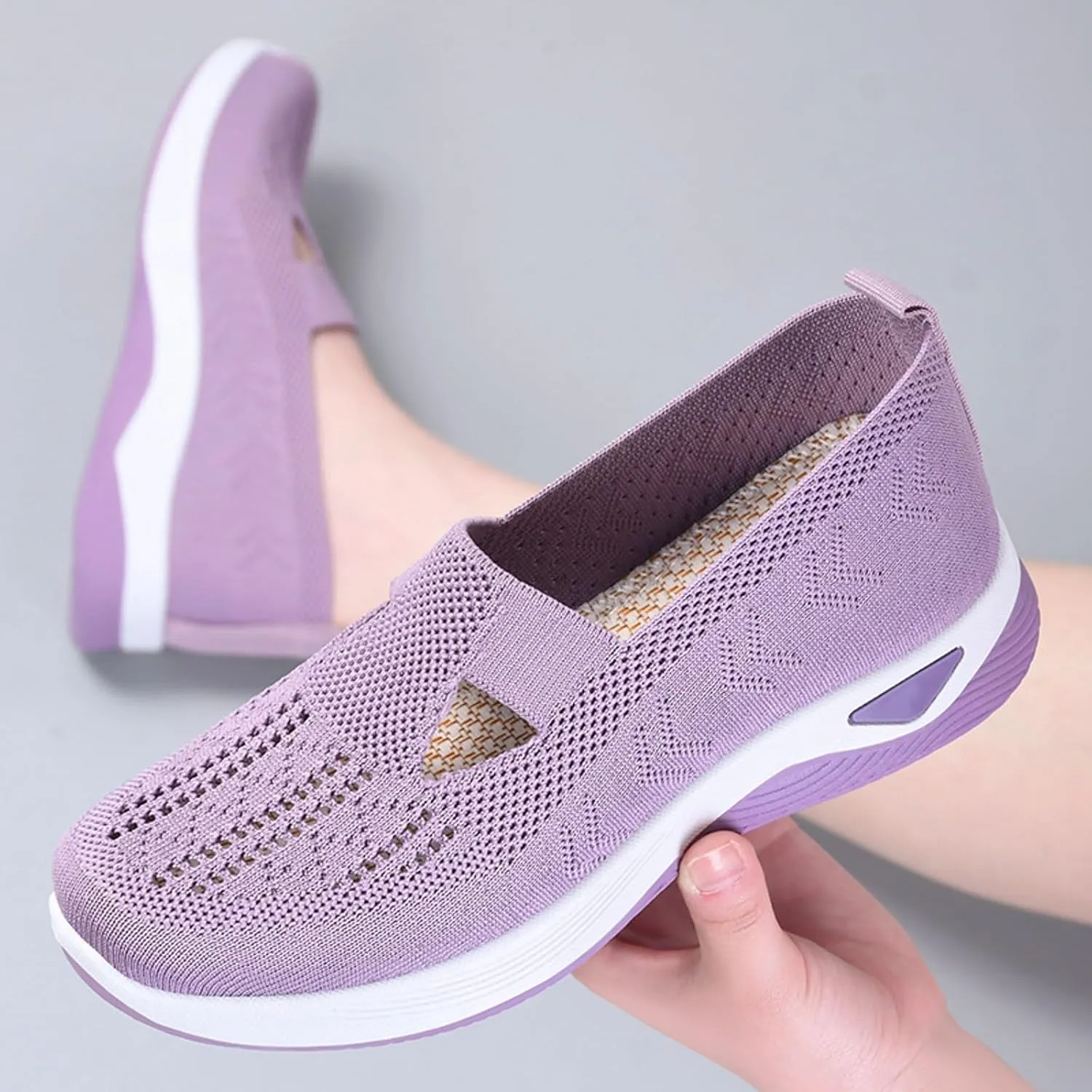 Orthopedic Casual Sneakers for Women Slip On Walking Shoes with Arch Support Comfortable Loafers Plantar Fasciitis Relief Foot Heel Pain Diabetic