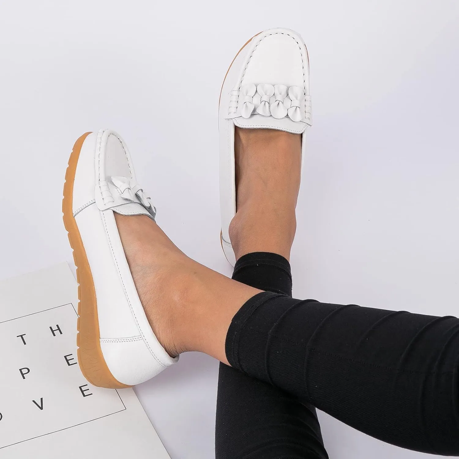 Orthopedic Slip-On Loafers for Women Comfort Dressy Flat Loafers Soft Walking Driving Shoes Business Casual Shoes
