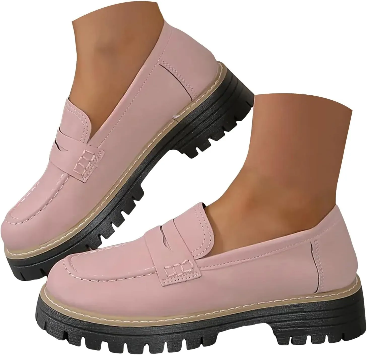 Orthoture-Orthopedic Platform Loafers Comfortable Slip Resistant Loafers with Breathable Arch Support Wide Toe Loafers