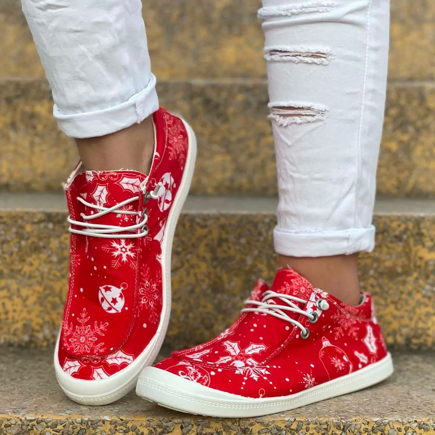 Plaid Sneakers Women Walking Sneakers for Women Wide Width Mens Loafers Christmas Sneakers for Women 2024 Fashion Casual Comfy Soft October 11-12
