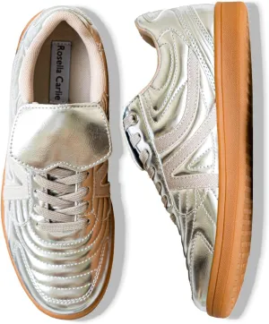 Rosella Carlie Sneakers for Women - Comfortable Casual Walking Tennis Shoes Non-Slip Shoes for Women - Lace-Up Fashion Sneakers Trendy Women's Footwear