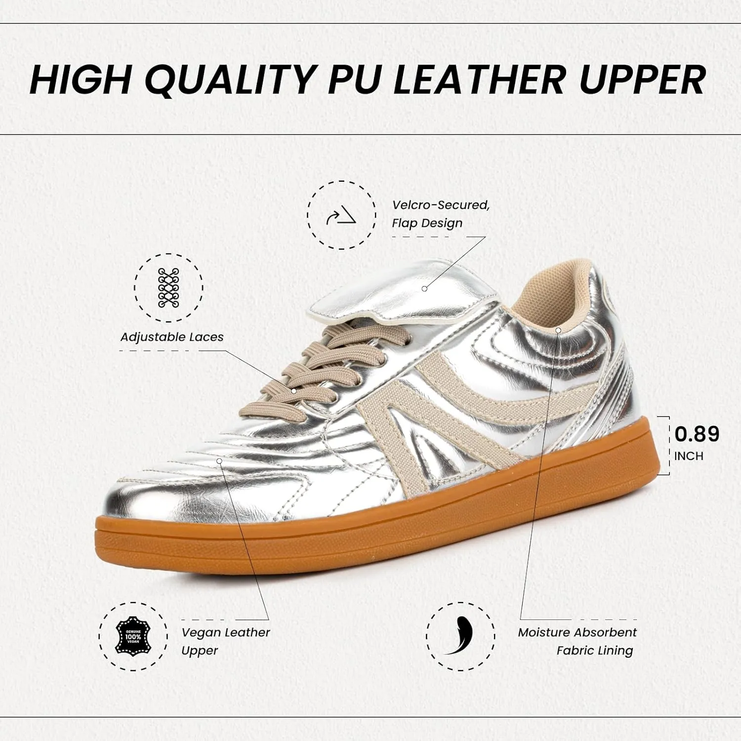 Rosella Carlie Sneakers for Women - Comfortable Casual Walking Tennis Shoes Non-Slip Shoes for Women - Lace-Up Fashion Sneakers Trendy Women's Footwear