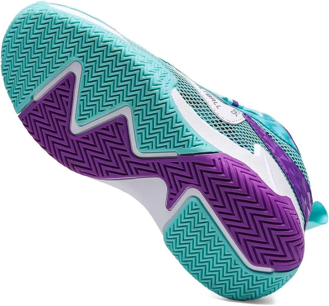 Sanearde Boys Grils Basketball Shoes High Top Youth Fashion Lightweight Volleyball Sneakers Comfortable Non-Slip Footwear