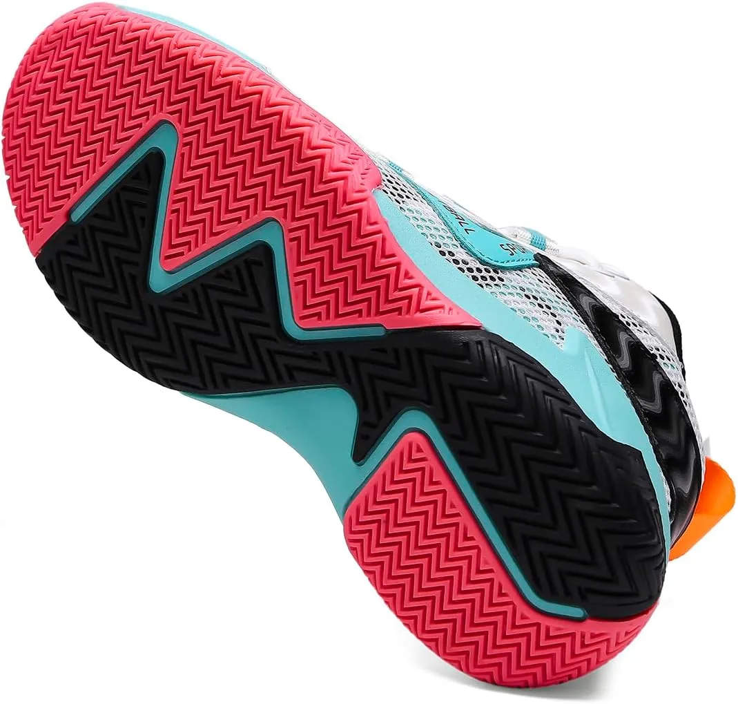 Sanearde Boys Grils Basketball Shoes High Top Youth Fashion Lightweight Volleyball Sneakers Comfortable Non-Slip Footwear