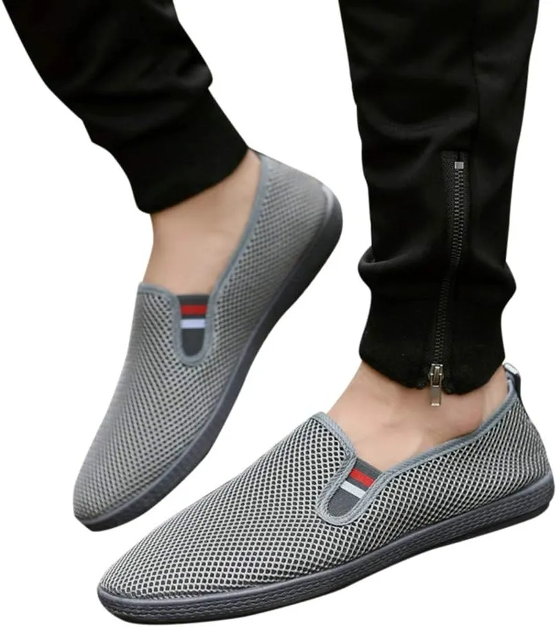Sneakers Business Breathable Fashion Men Mesh Casual Slip-On Breathable Driving Boat Shoes Dress Shoes