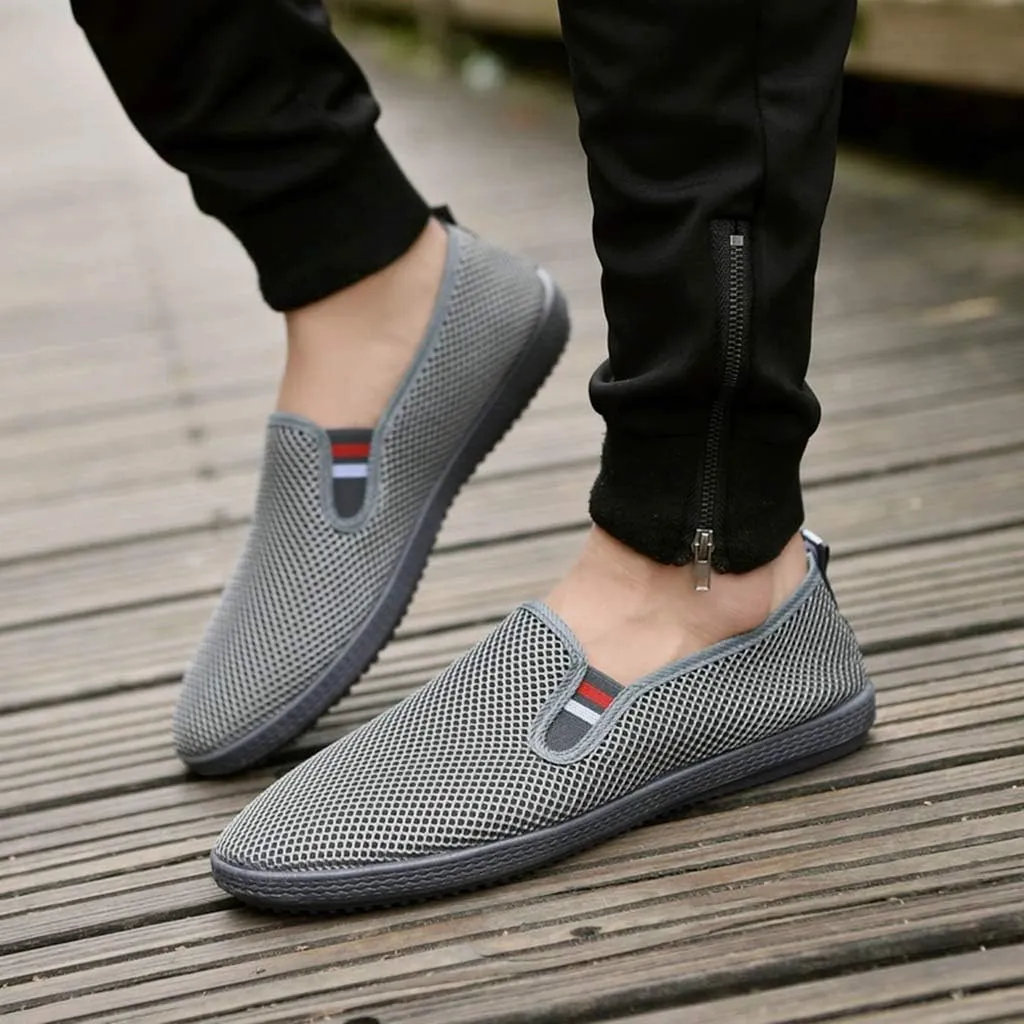 Sneakers Business Breathable Fashion Men Mesh Casual Slip-On Breathable Driving Boat Shoes Dress Shoes