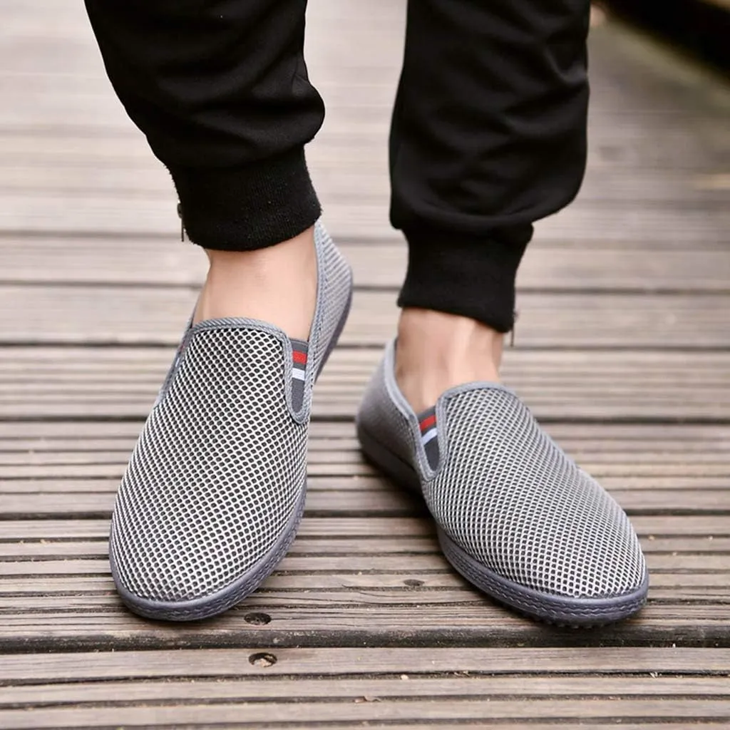 Sneakers Business Breathable Fashion Men Mesh Casual Slip-On Breathable Driving Boat Shoes Dress Shoes