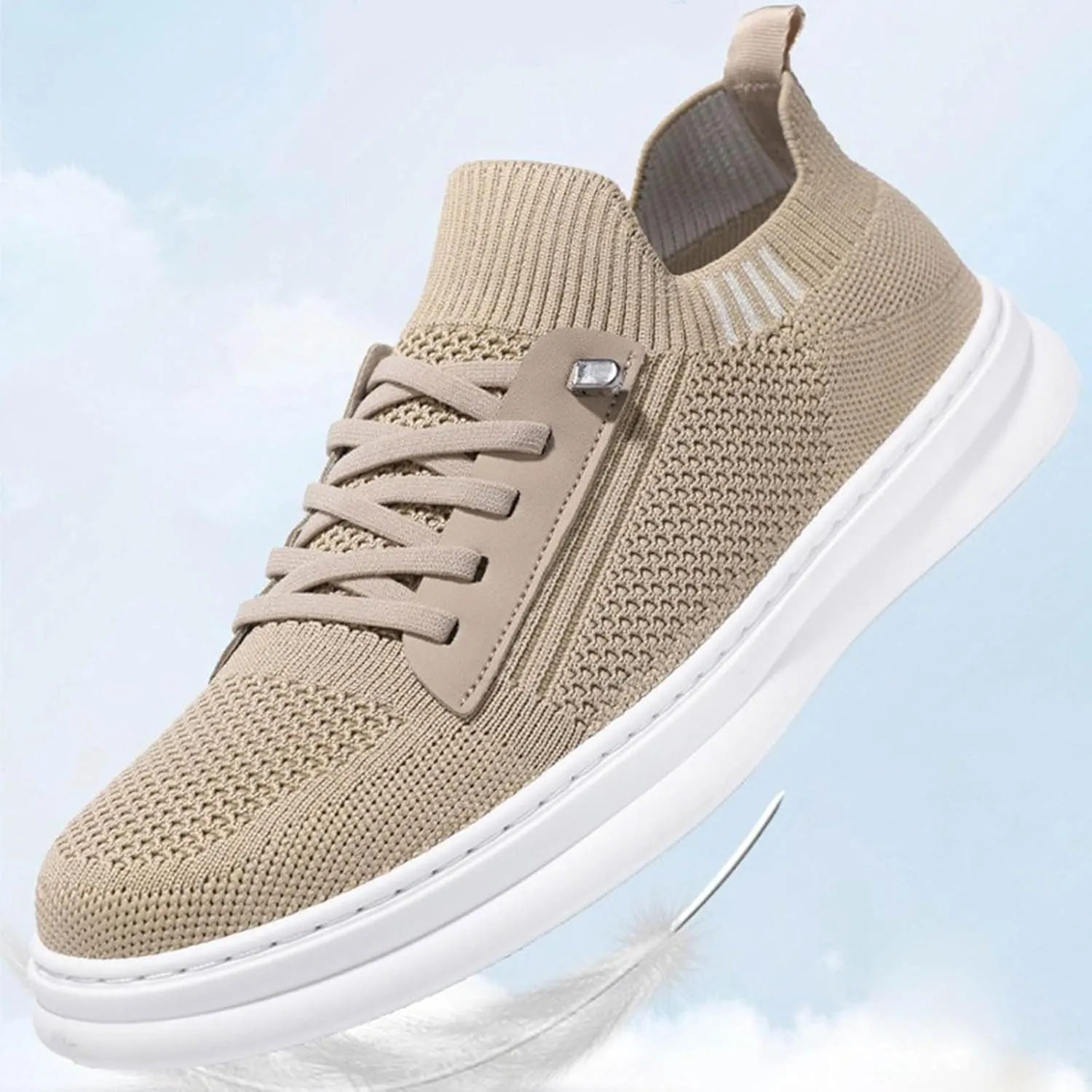 Sneakers Business Breathable Fashion Summer and Men Sneakers Fly Woven Mesh Breathable and Comfortable Slip On