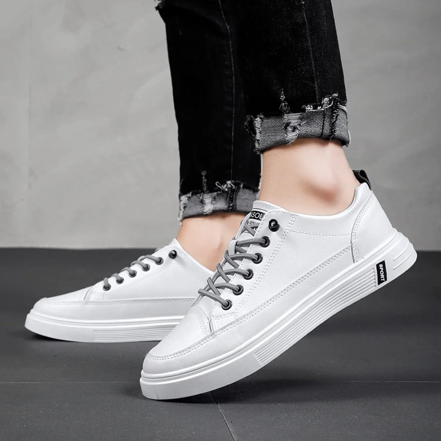 Sneakers Business Breathable Men All Breathable Leather Casual