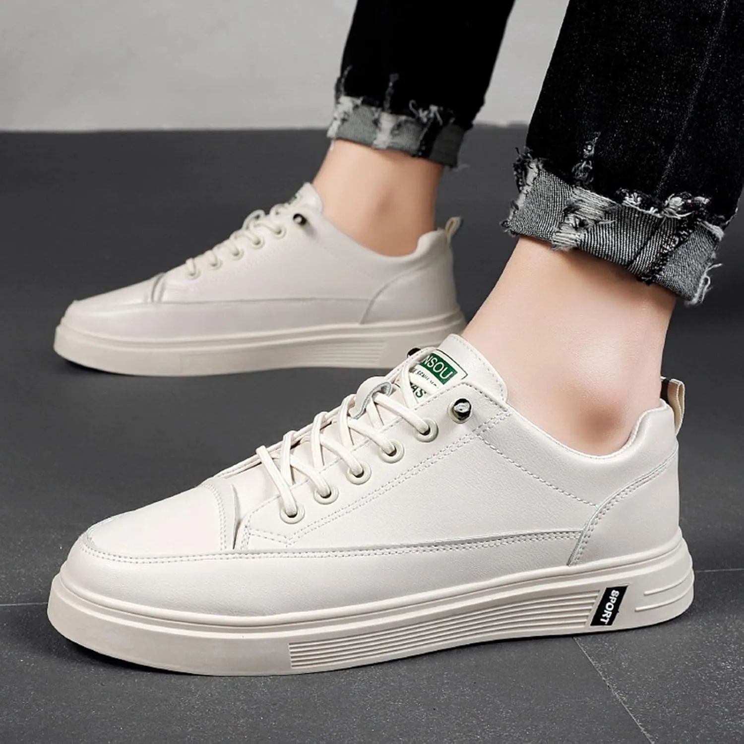 Sneakers Business Breathable Men All Breathable Leather Casual