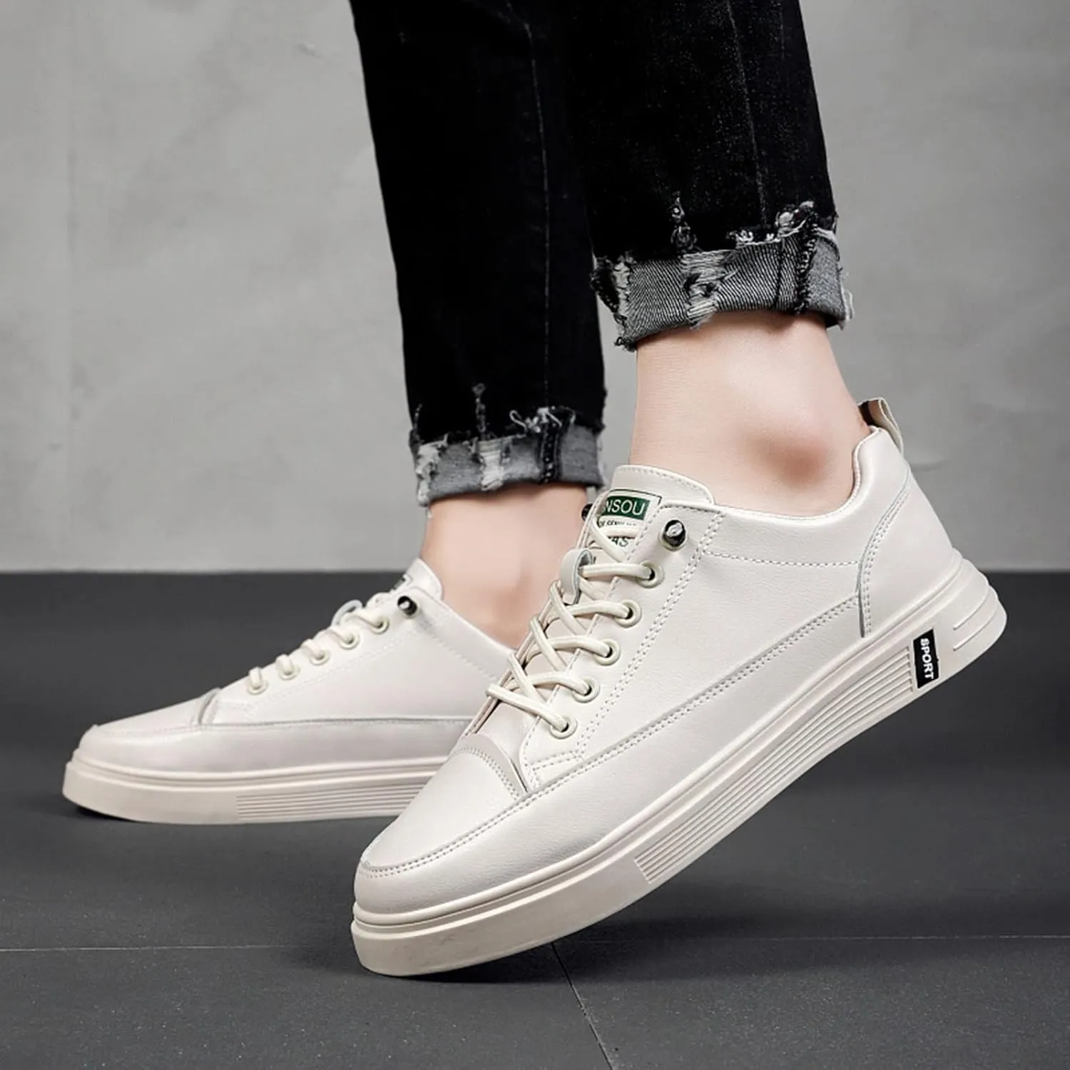Sneakers Business Breathable Men All Breathable Leather Casual