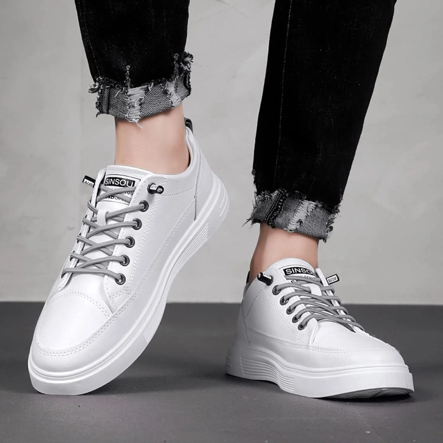 Sneakers Business Breathable Men All Breathable Leather Casual
