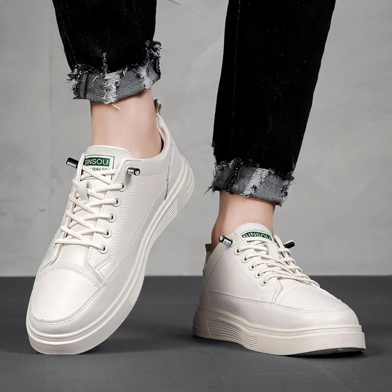 Sneakers Business Breathable Men All Breathable Leather Casual
