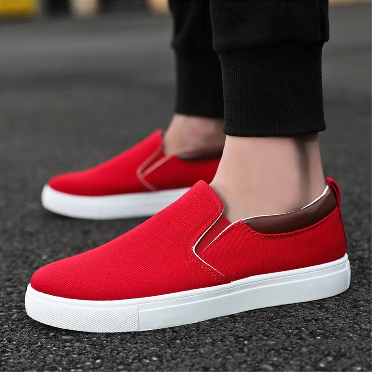 Sneakers Business Breathable Mens Fashion Solid Color Canvas Flat Bottom Comfortable Running Casual Shoes