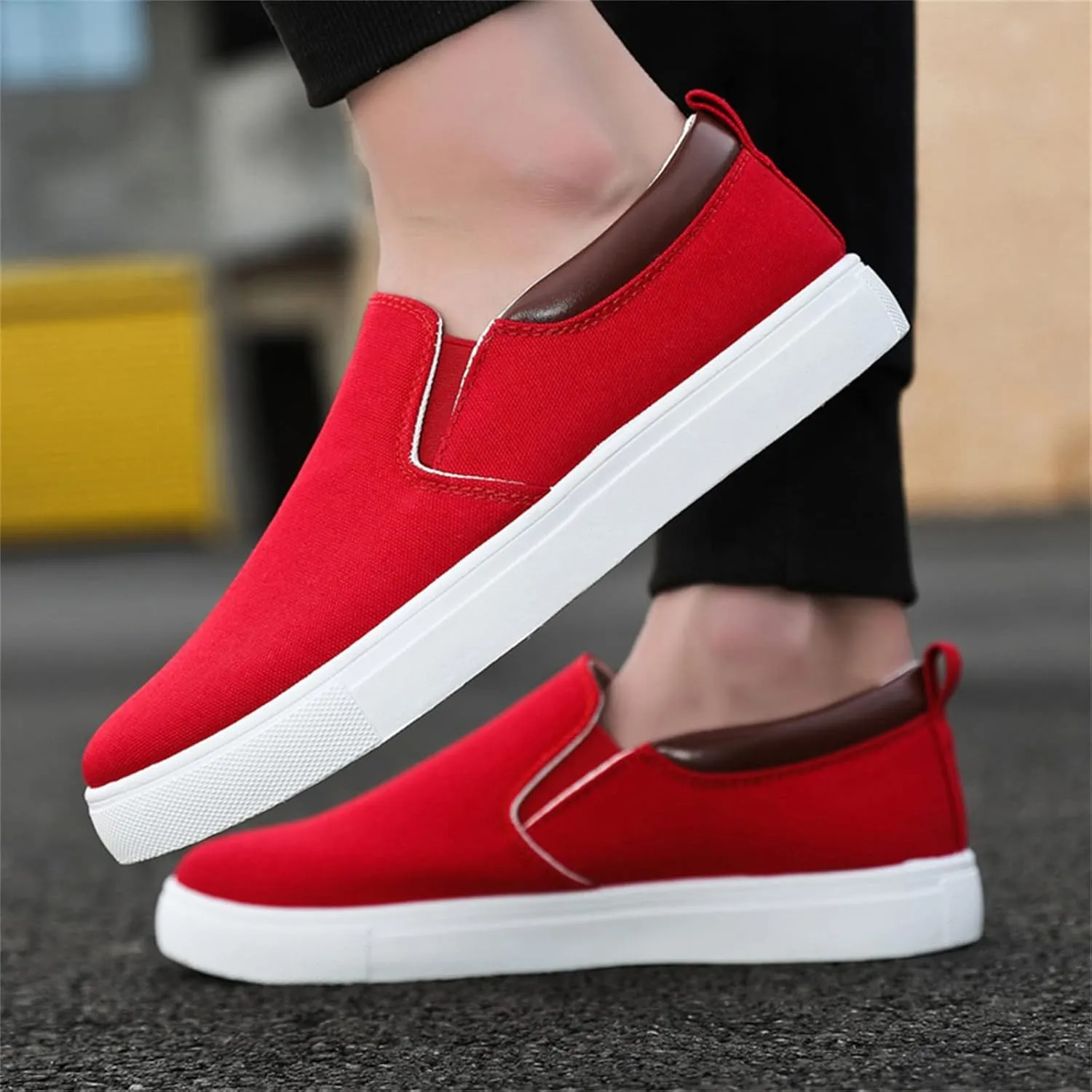 Sneakers Business Breathable Mens Fashion Solid Color Canvas Flat Bottom Comfortable Running Casual Shoes