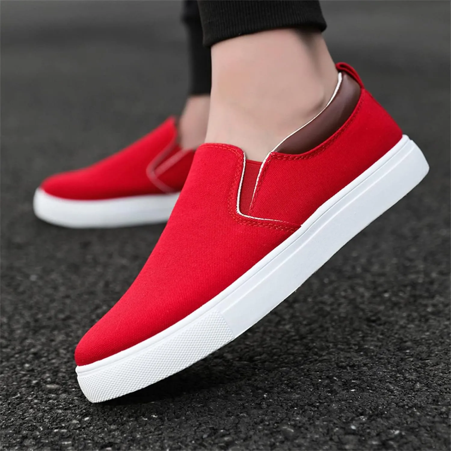 Sneakers Business Breathable Mens Fashion Solid Color Canvas Flat Bottom Comfortable Running Casual Shoes