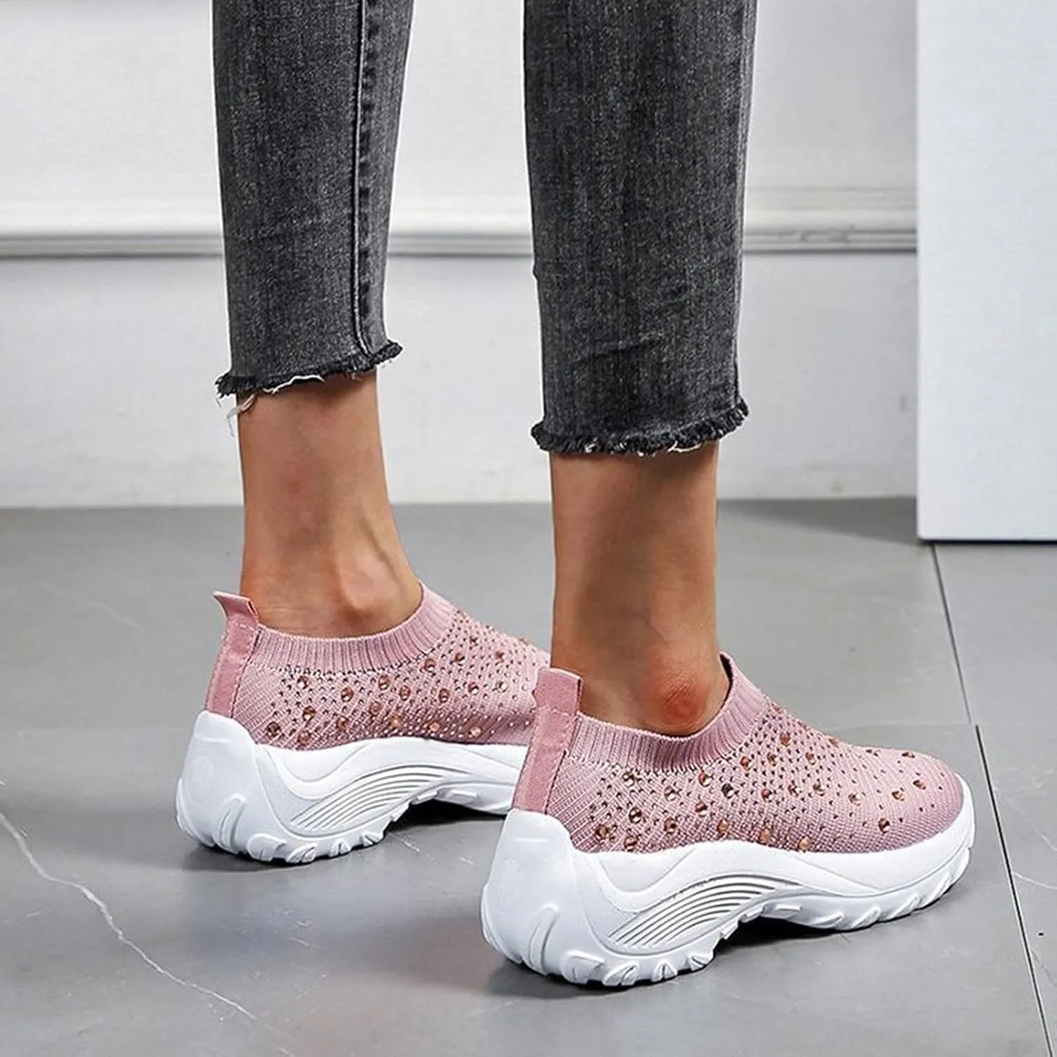 Sneakers for Walking Women Nurses Shoes for Women Comfortable Non Slip White Women's Tennis Shoes Size 9.5 Wide White Sneakers for Women Non Slip Women's Canvas Slip On Shoes Wide Width Size 11