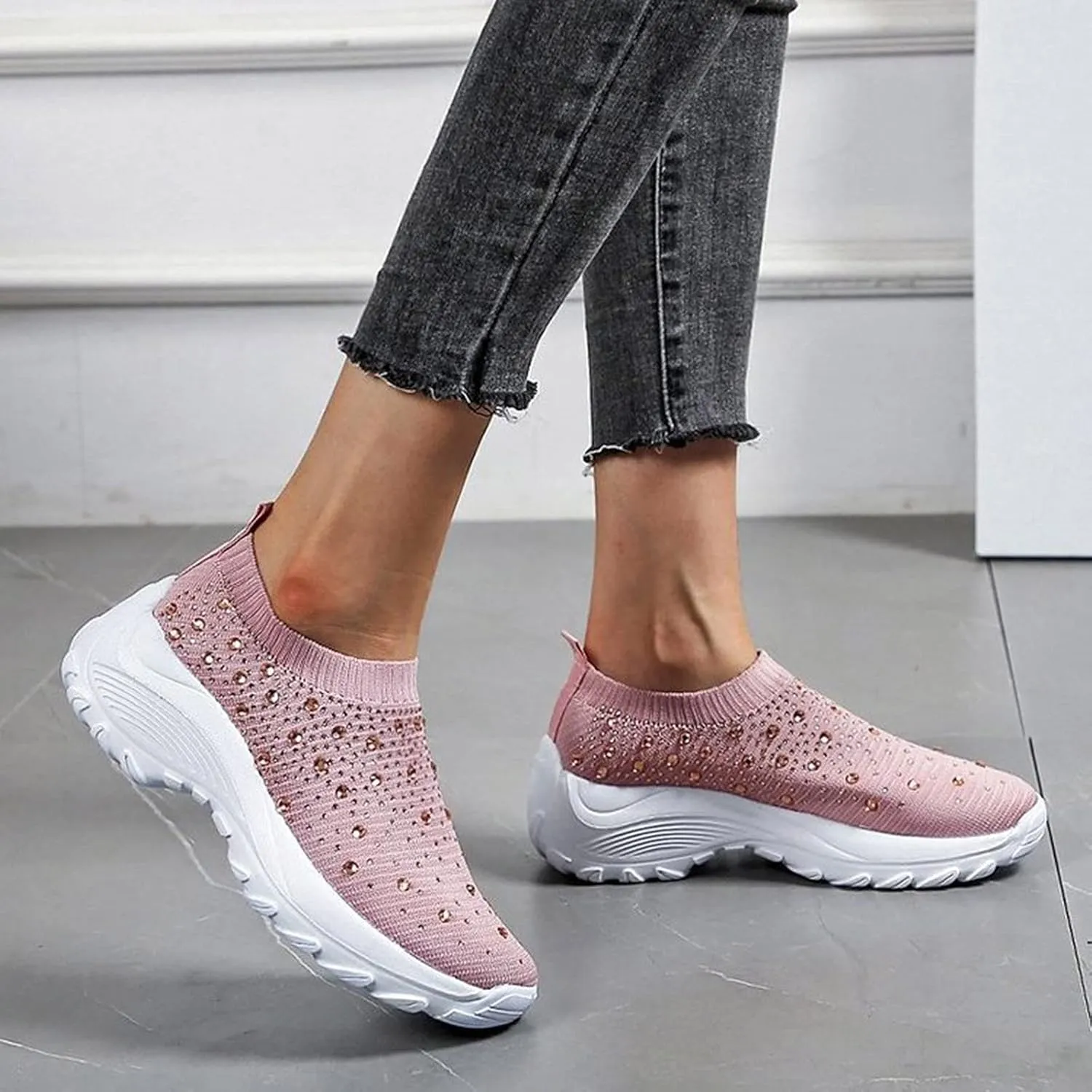Sneakers for Walking Women Nurses Shoes for Women Comfortable Non Slip White Women's Tennis Shoes Size 9.5 Wide White Sneakers for Women Non Slip Women's Canvas Slip On Shoes Wide Width Size 11