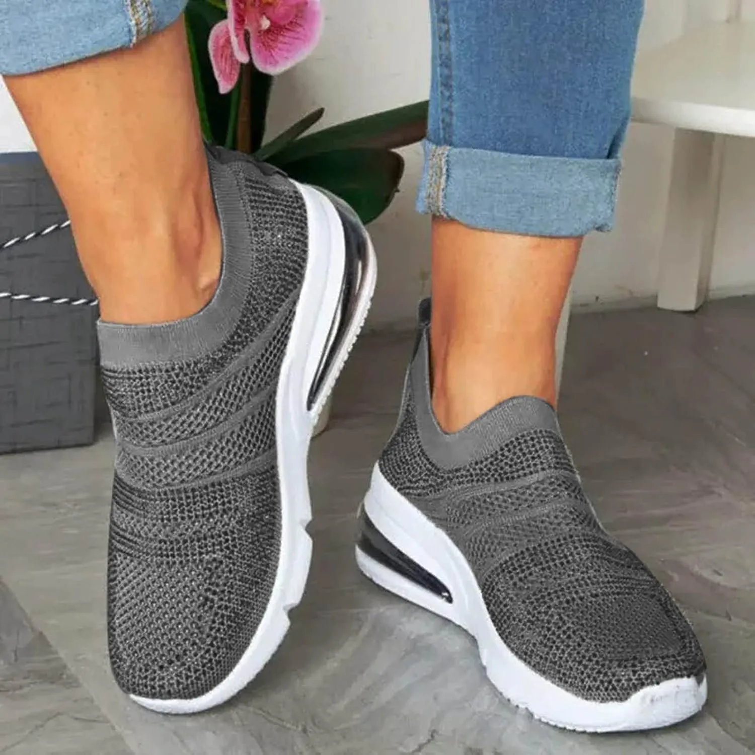 Sneakers for Walking Women Nurses Shoes for Women Comfortable Non Slip White Women's Tennis Shoes Size 9.5 Wide White Sneakers for Women Non Slip Women's Canvas Slip On Shoes Wide Width Size 11