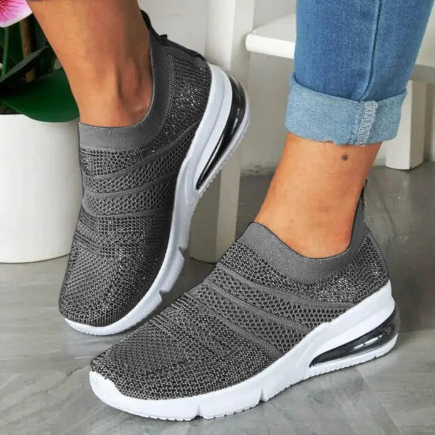 Sneakers for Walking Women Nurses Shoes for Women Comfortable Non Slip White Women's Tennis Shoes Size 9.5 Wide White Sneakers for Women Non Slip Women's Canvas Slip On Shoes Wide Width Size 11