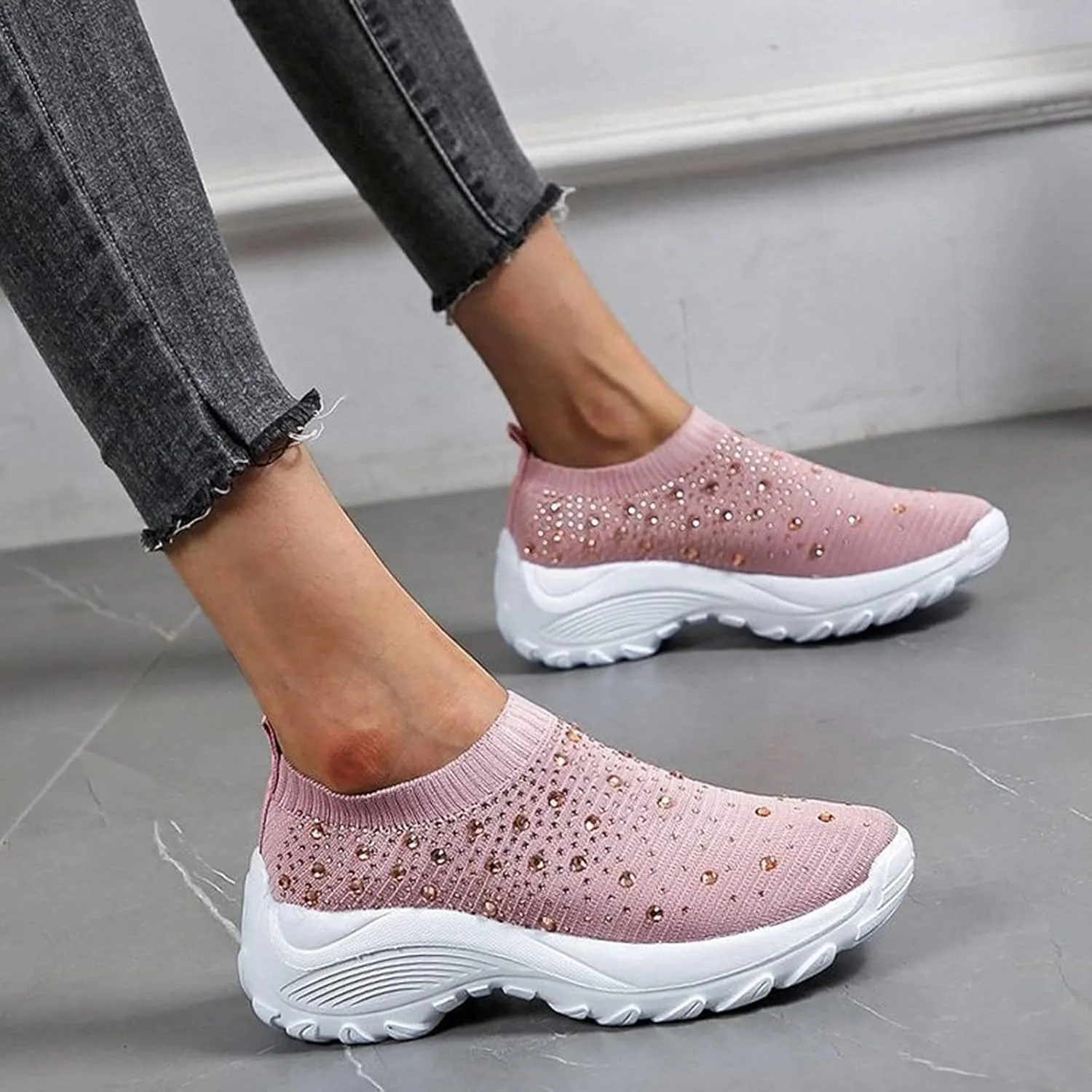 Sneakers for Walking Women Nurses Shoes for Women Comfortable Non Slip White Women's Tennis Shoes Size 9.5 Wide White Sneakers for Women Non Slip Women's Canvas Slip On Shoes Wide Width Size 11
