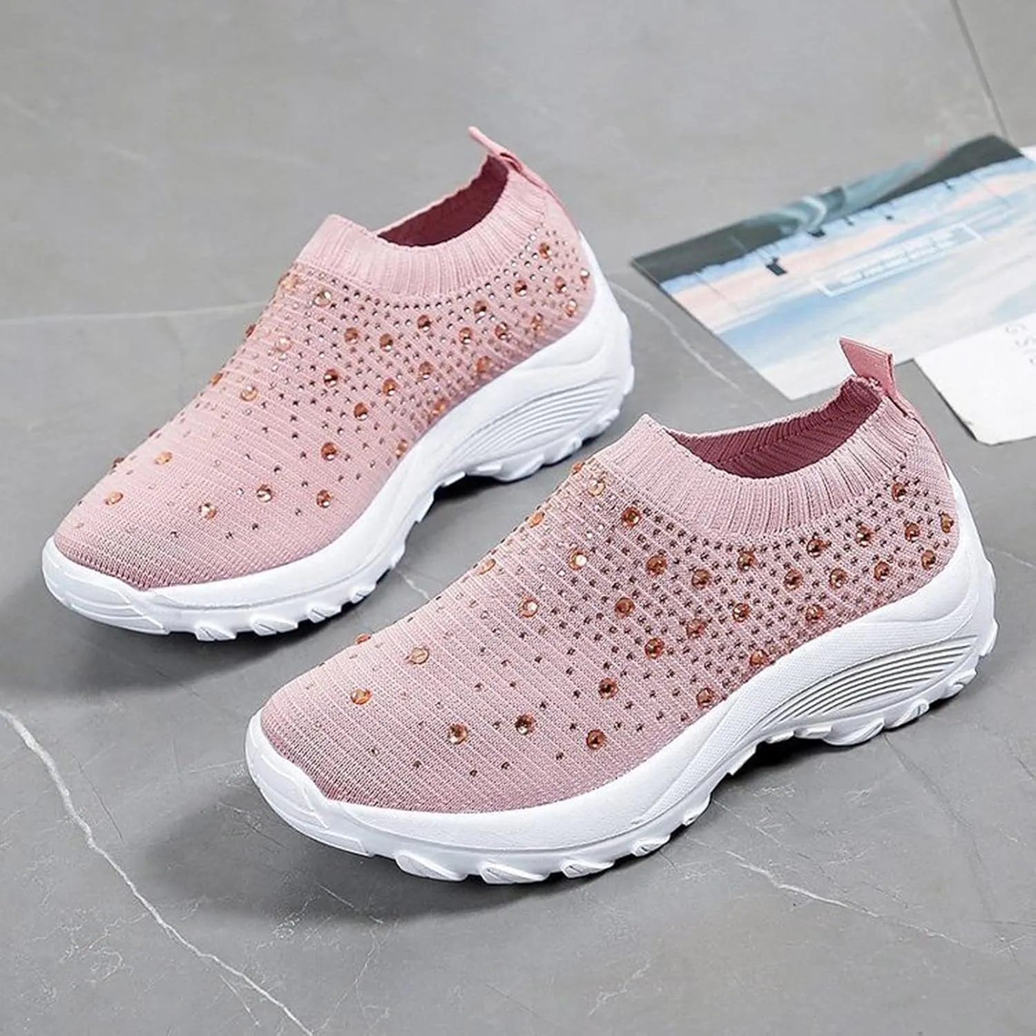 Sneakers for Walking Women Nurses Shoes for Women Comfortable Non Slip White Women's Tennis Shoes Size 9.5 Wide White Sneakers for Women Non Slip Women's Canvas Slip On Shoes Wide Width Size 11