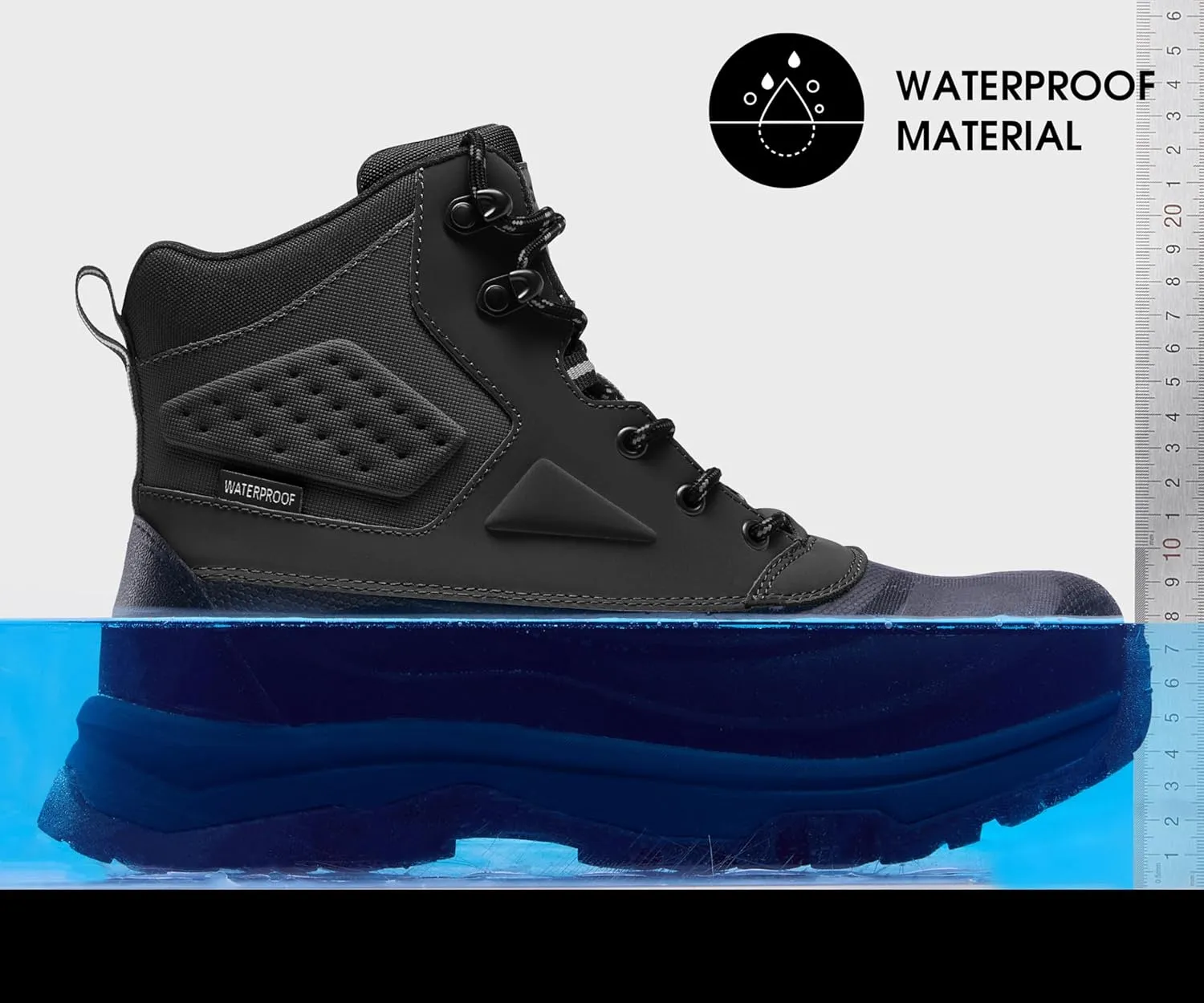 Snow Boots for Men Insulated Waterproof Construction Winter Hiking Boots