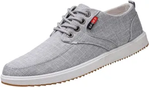 Solid Color Mens Casual Sport Shoes Low Top Fashion Breathable Lace up Lightweight Summer Comfortable Outdoor Flat Bottom Walking Sneakers for Men