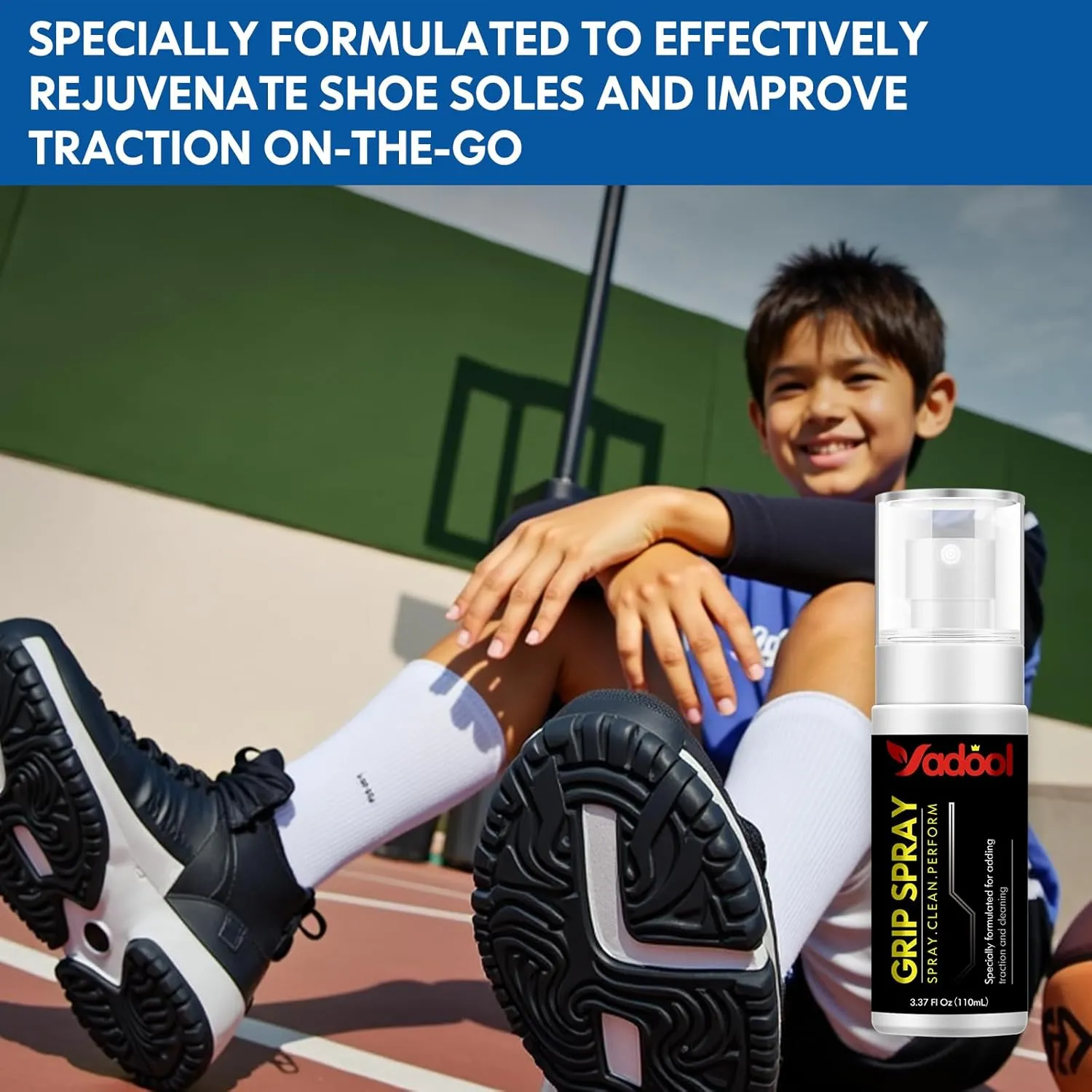 Sports Shoe Grip Spray, Provides Traction and Rejuvenates Soles, Multipurpose Grip Spray for Cleaning and Improving Basketball Shoe Grip - Anti Slip & Performance Enhancer
