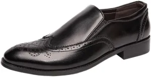 Spring Summer New Men's Casual Brogue Loafers Slip On Breathable Leather Flats Boat Shoes Driving Shoes Moccasins