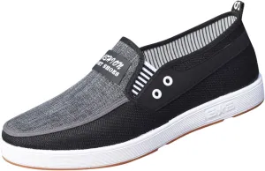 Tennis Walking Shoes Fashion All Season Men Casual Shoes Flat Non Slip Soles Canvas Lightweight Slip On Comfortable