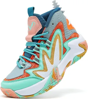 VITUOFLY Kids Basketball Shoes Boys Air Cushion Sneakers Girls Mid Top School Hoops Shoes Non-Slip Outdoor Sports Running Gym Comfortable Durable Little Kid/Big Kid
