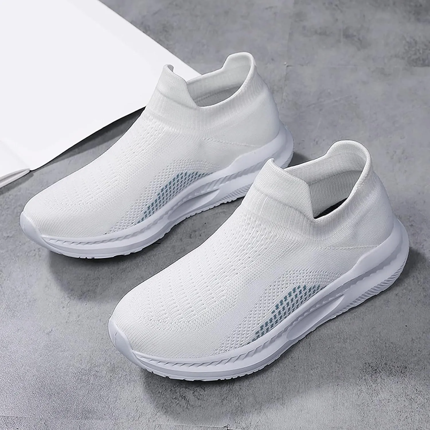 White Sneakers for Women Comfortable Women Orthopedic Sneakers Walking Womens Slip On Walking Sneakers Size 7 Womens Walking Shoes with Arch Support 9.5 Zapatos De Trabajo para Mujer Altos