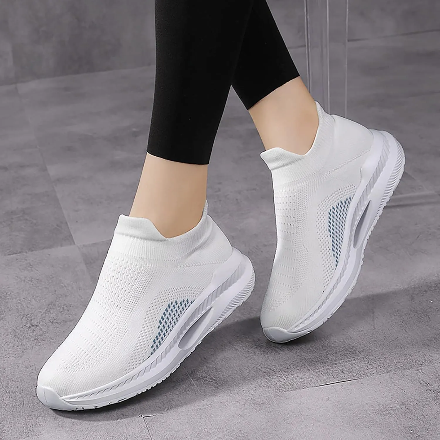 White Sneakers for Women Comfortable Women Orthopedic Sneakers Walking Womens Slip On Walking Sneakers Size 7 Womens Walking Shoes with Arch Support 9.5 Zapatos De Trabajo para Mujer Altos