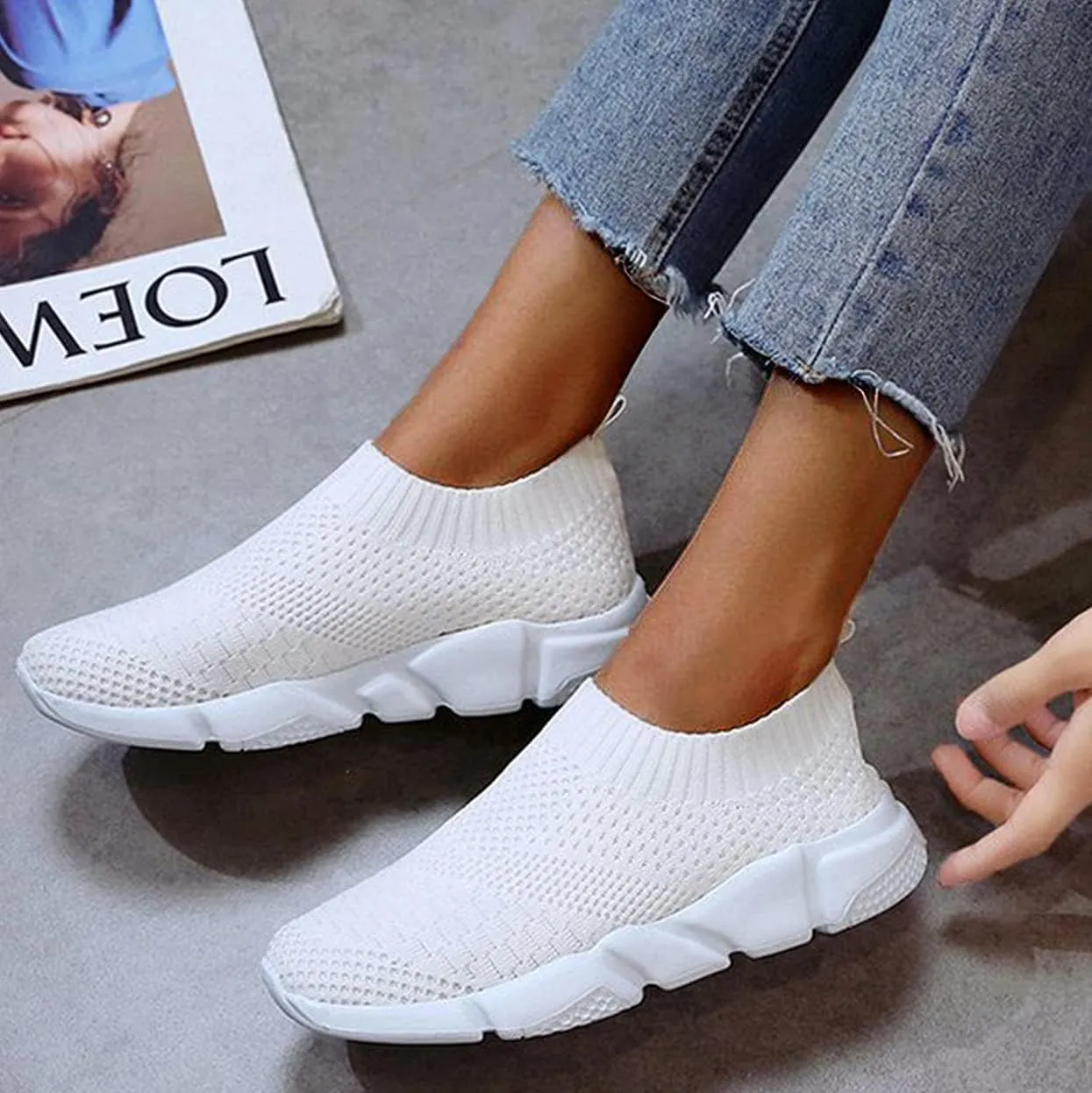 White Wide Width Casual Sneakers Women Comfy Shoes for Women Standing All Day Black Nurse Shoes for Women for Work Women Sneakers Black Size 9 Zapatos Antideslizantes para Mujer De Cocina