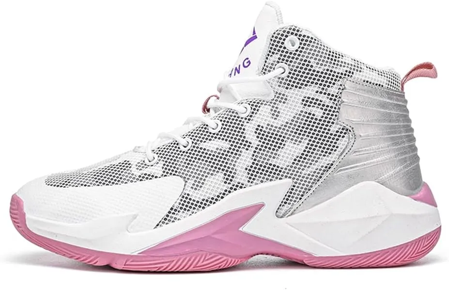 WILTENA Womens Fashion Breathable Basketball Shoes Mens Outdoor Mesh Sneakers Anti Slip Cushion Sports Shoes for Running Walking Training