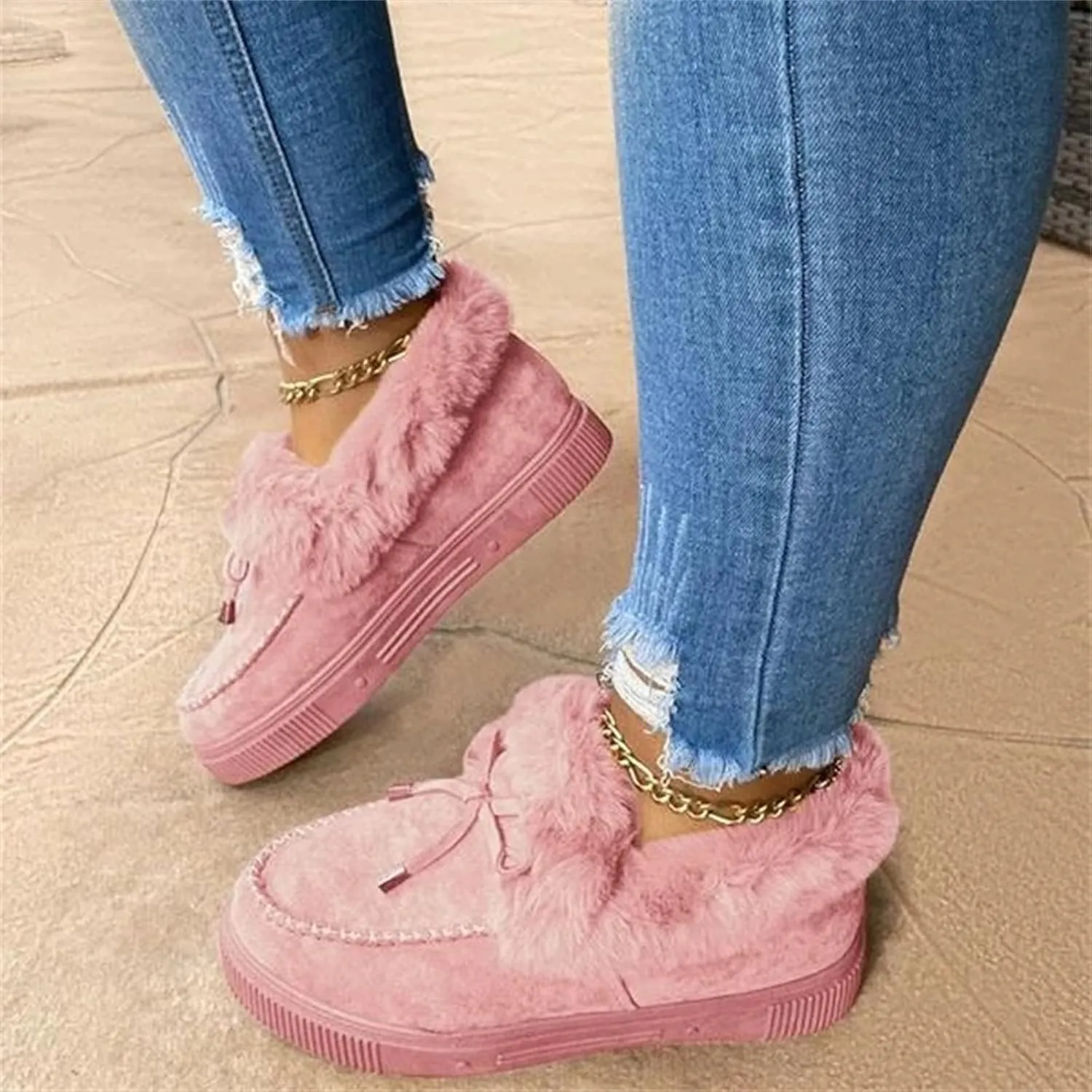 Winter Boots For Women 2024 Snow Boots Winter Shoes with Fur Lined Warm Slip On Comfortable Outdoor Ankle Booties