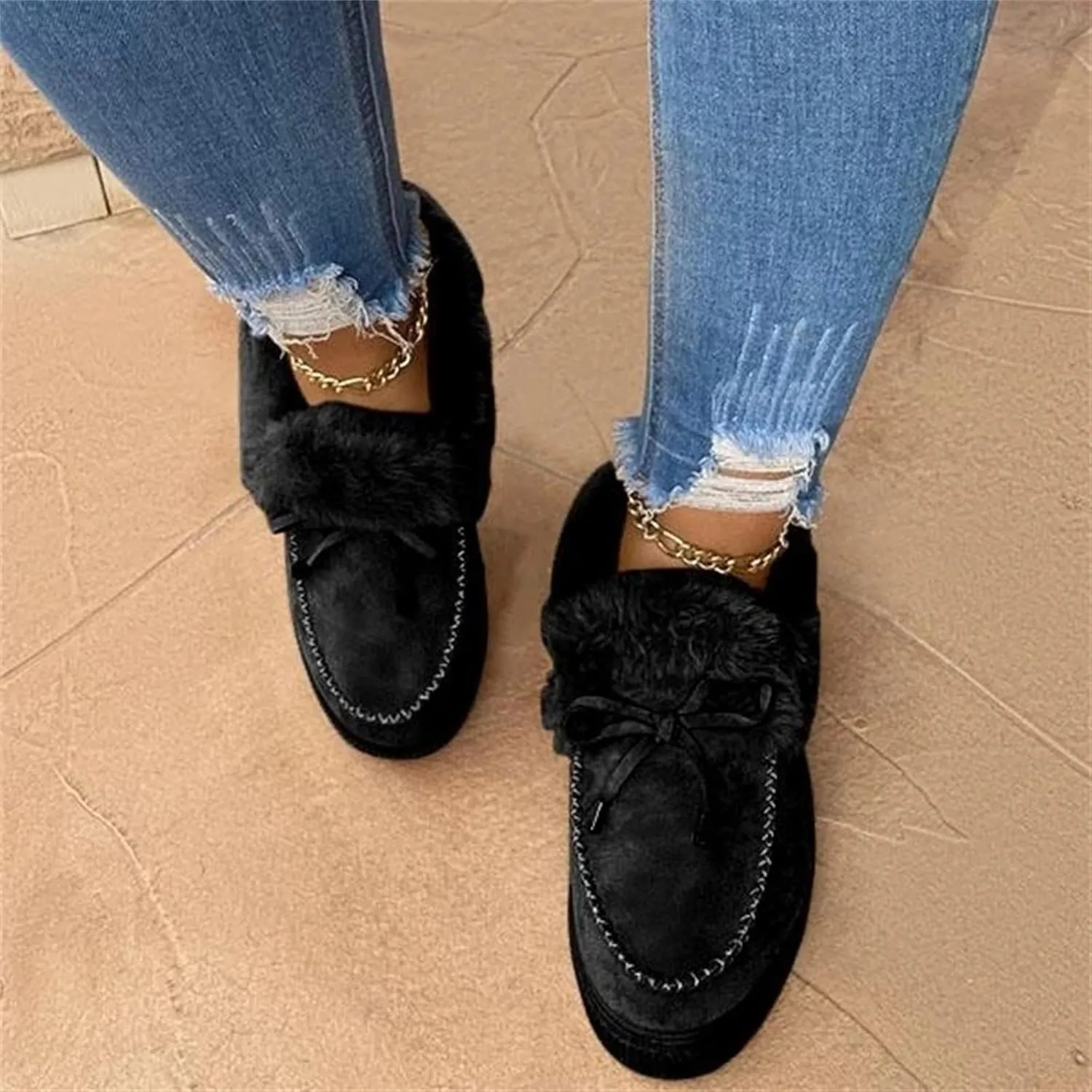 Winter Boots For Women 2024 Snow Boots Winter Shoes with Fur Lined Warm Slip On Comfortable Outdoor Ankle Booties