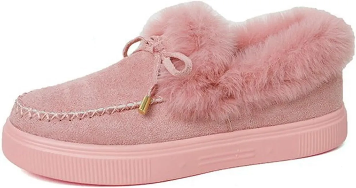 Winter Boots For Women 2024 Warm Fur Lined Snow Ankle Boots Outdoor Short Booties Fashion Slip On Loafers Shoes