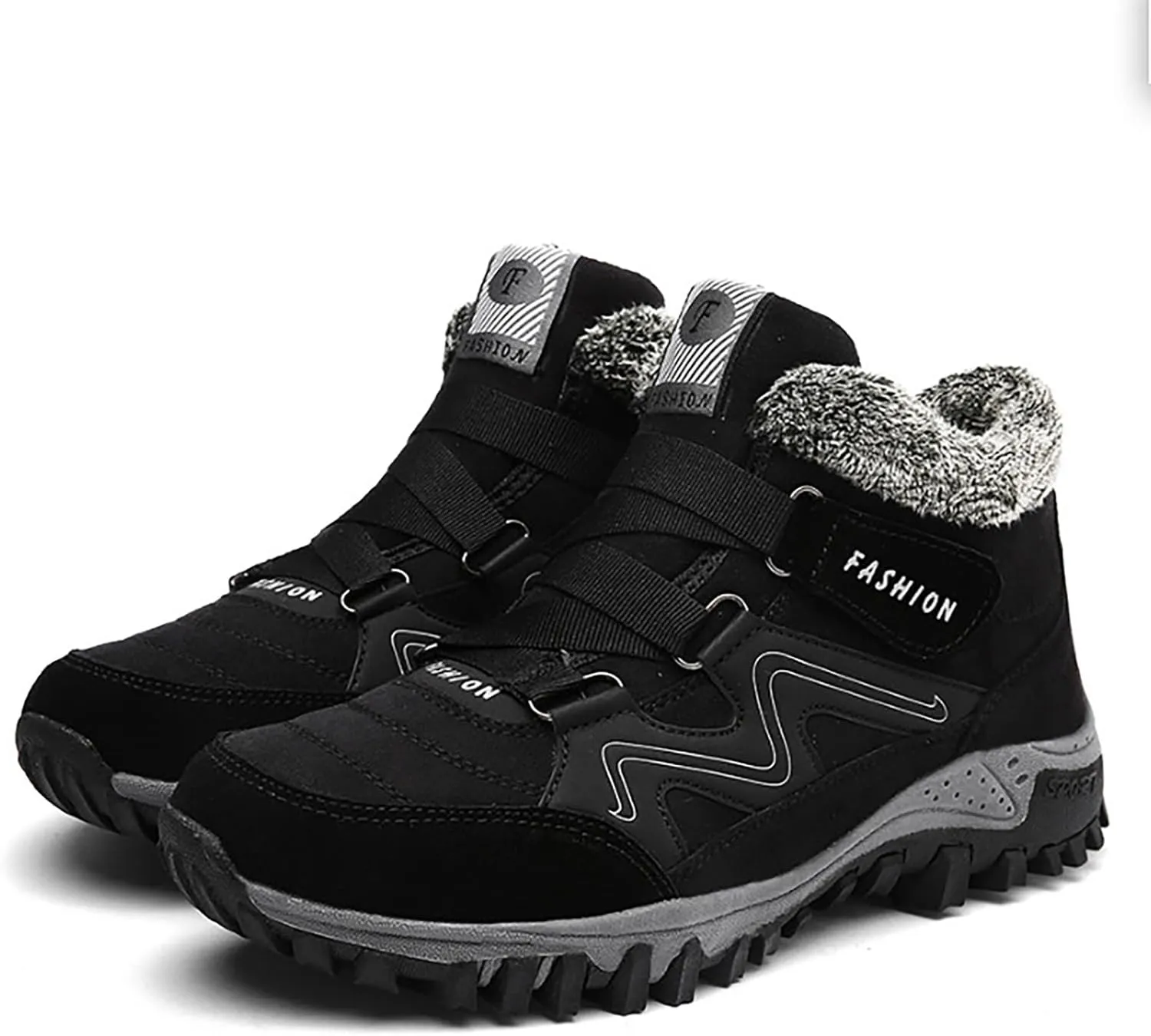 Winter Warm Thick Sole Men Snow Boots Couple Mid Top Cotton Sports Shoes Comfortable Construction Shoes
