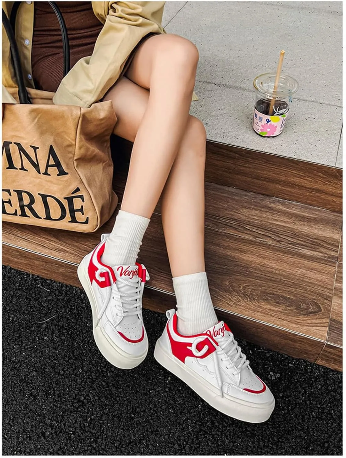 Women Casual Skate Sneakers Fashion Womens Slip-On Sneakers Spring Shoes Summer Pink White Sport Shoes Y2k Aesthetic