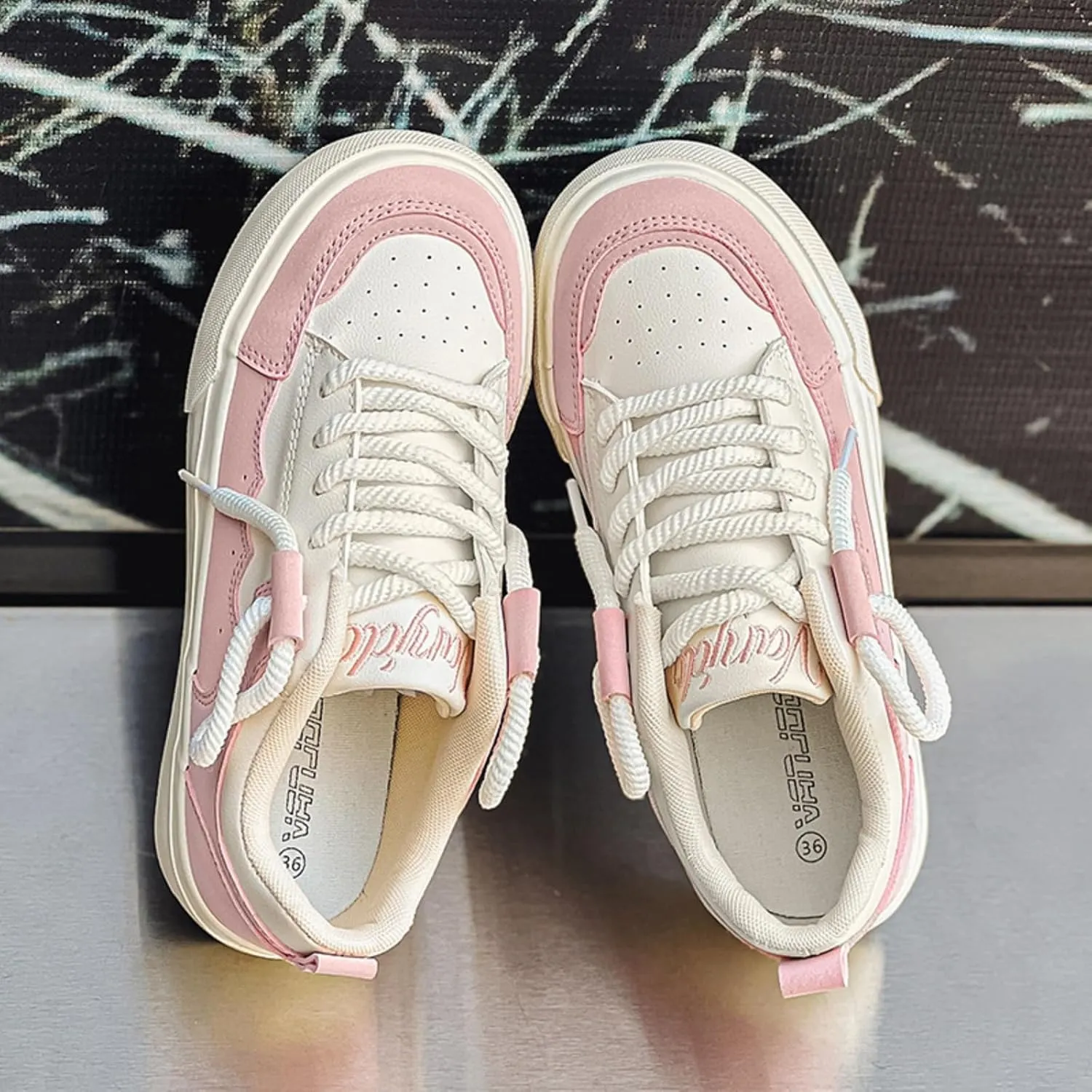 Women Casual Skate Sneakers Fashion Womens Slip-On Sneakers Spring Shoes Summer Pink White Sport Shoes Y2k Aesthetic
