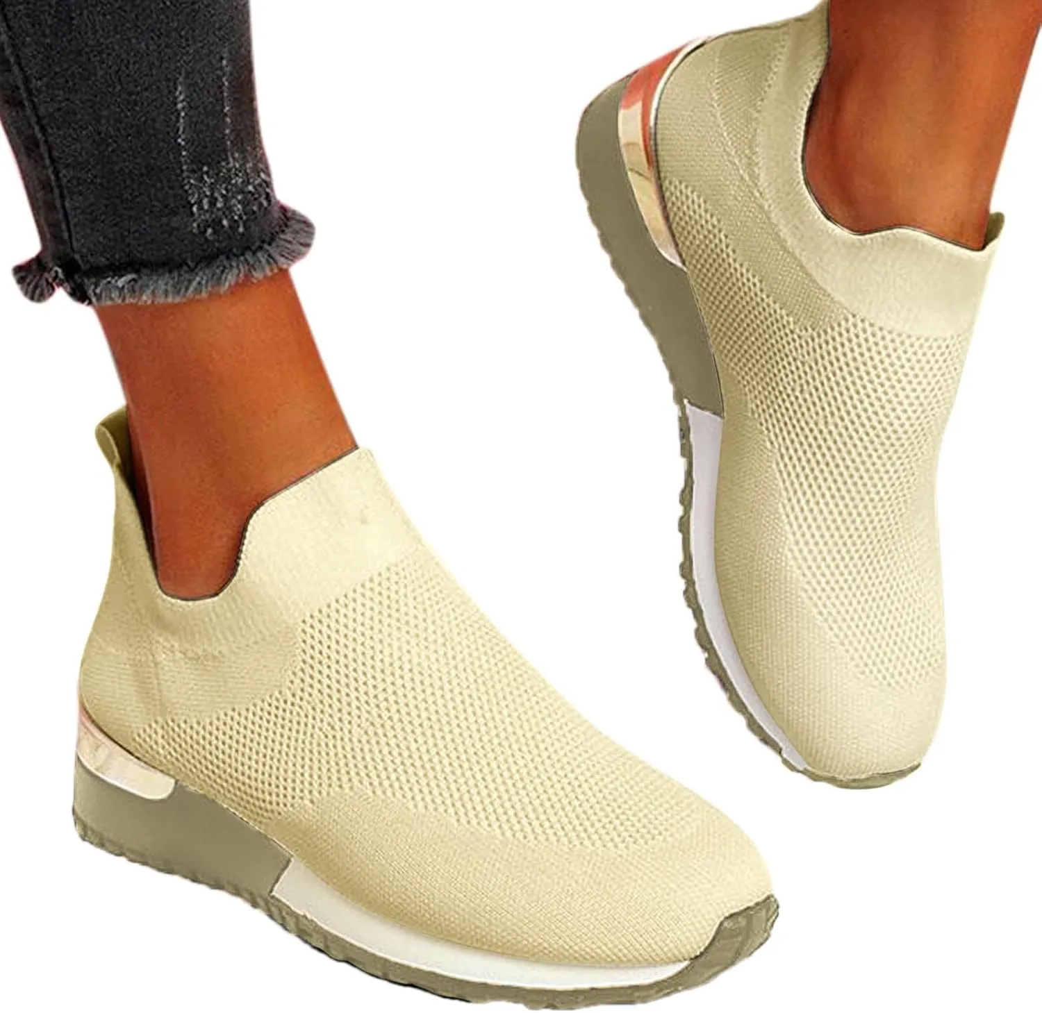 Women Sneakers Size 10 Slip On Sneakers Non Slip Work Shoes for Women Black Tennis Shoes for Women Work Non Slip Womens Tennis Shoes 7.5 Lace Up Comfy Shoes for Women Dressy
