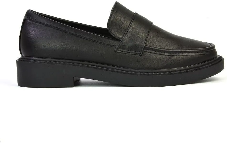 Womens Black Loafers Shoes Ladies Flat Low Heel Comfort Flexible Cushoined Sole Casual School Work Office Pumps Size 5-10