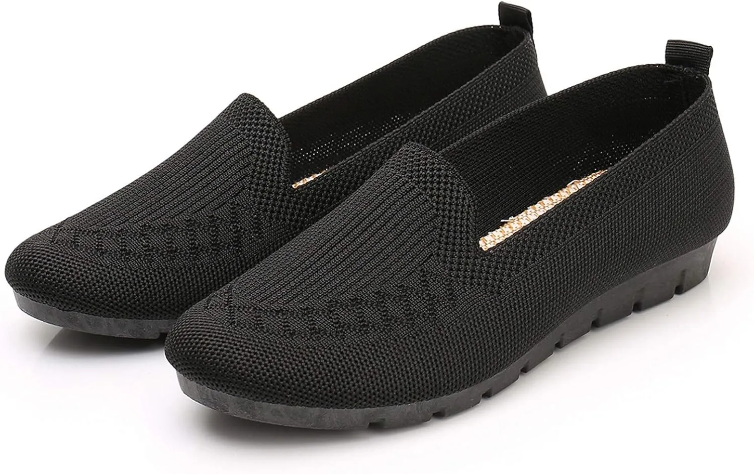 Women's Casual Shoes Summer Wedge Breathable Mesh Round Wedges Single Casual Toe Slip-On Shoes