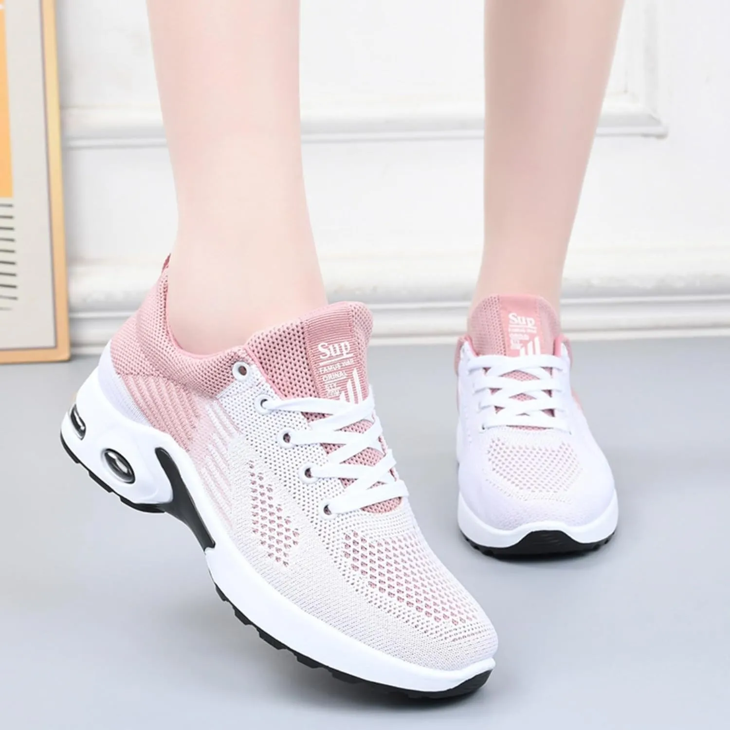 Women's Casual Sneakers – Lightweight, Breathable Non-Slip Walking Shoes for Work, Nursing, Running, and Everyday Use