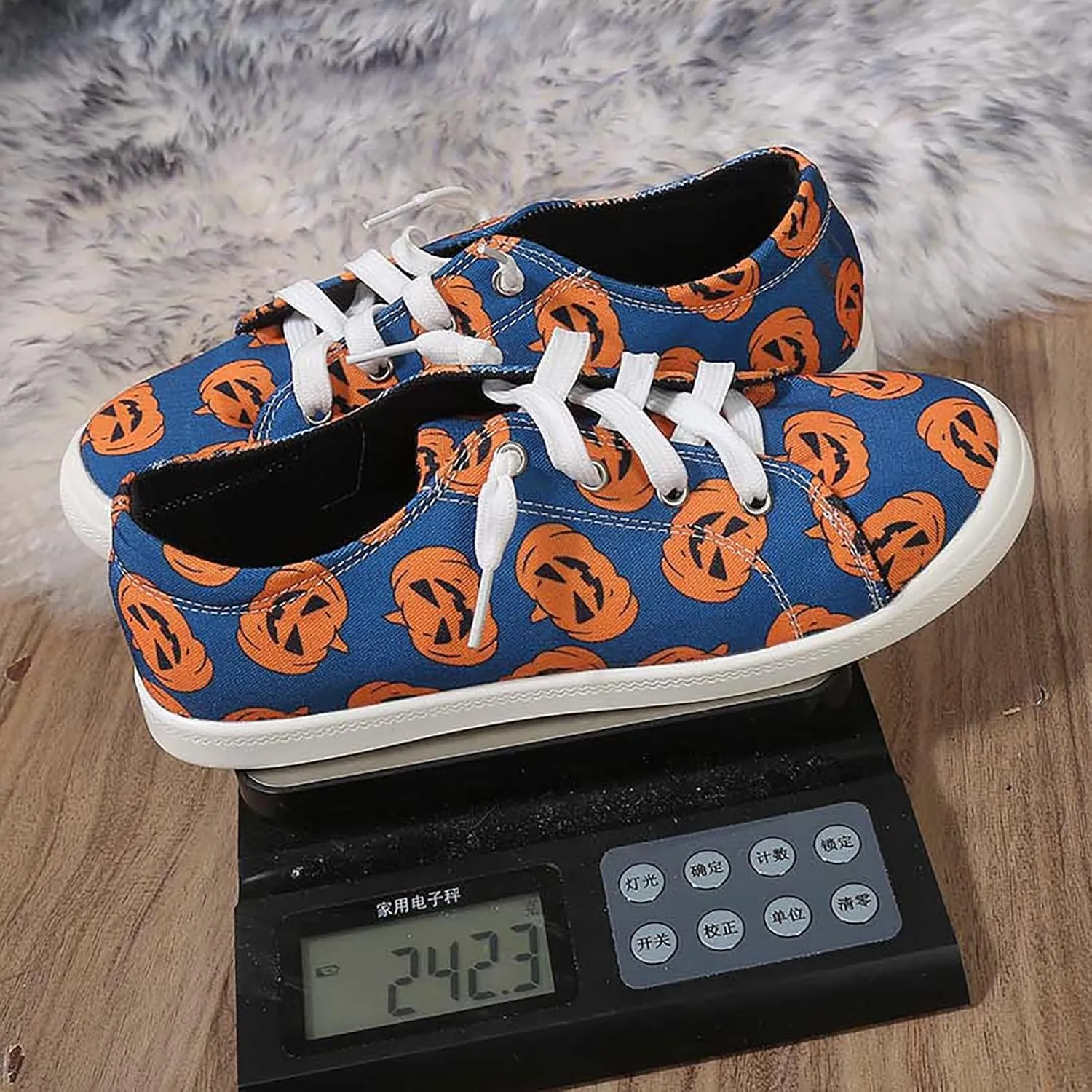 Womens Halloween Pumpkin Sneakers Print Canvas Shoes Halloween Decorations Slip On Loafers Low Top Casual Shoes Canvas Sneaekers Flat Tennis Comfortable Walking Shoes